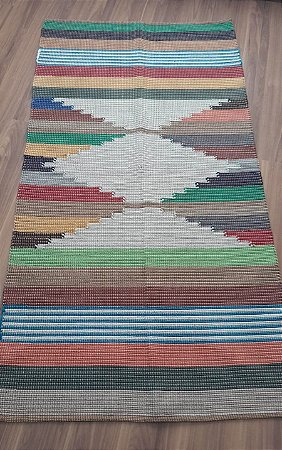 Tapete Algodão Tear Bico Médio Colorido 0,80x1,50m Costura