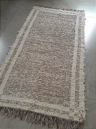 Tapete Tear Algodão Dupla-Face Mesclado Marrom Felpudo 0,80x1,50m