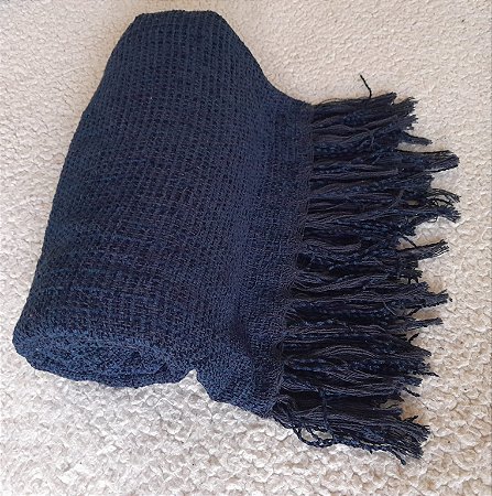 Manta Xale em Chenille Azul Petróleo 1,20x1,80m