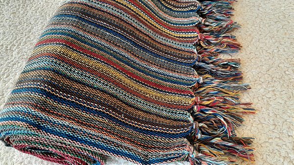 Manta Tear Casal Algodão Colorida Multilinhas 1,80x2,20m