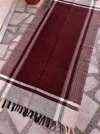 Tapete Tear Fio Malha Dupla-face Vinho 0,80x1,45m
