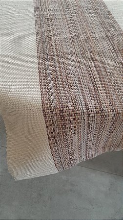 Caminho de Mesa Algodão Multilinhas Cru e Tons Terrosos 1,50m