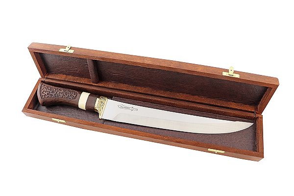 Faca Zakharov Prime Churras 10'' Cabo Madeira Osso Churrasco