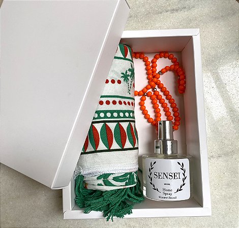 Kit presente Home spray + canga + colar