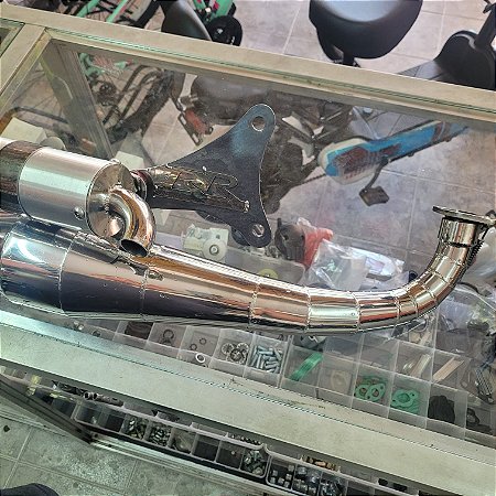 Escapamento Jog 50 cc modelo para motor original - RR Tuned Exhaust