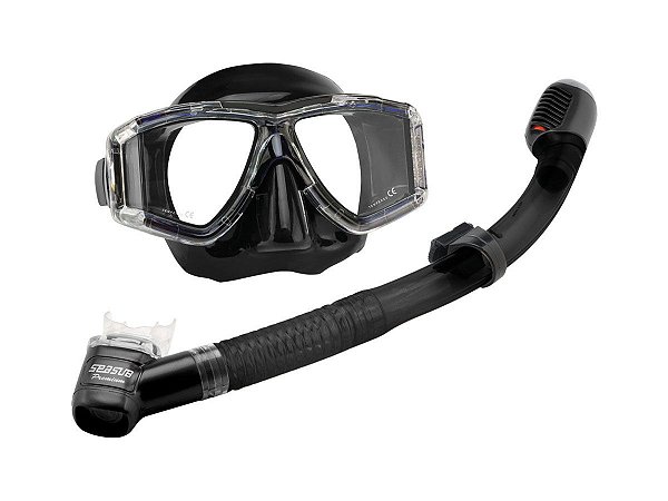 Kit Diamante Seasub Mascara Panoramica + Snorkel Premium