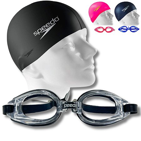 Kit  Natação Oculos Classic e Touca Silicone Speedo
