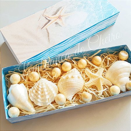Caixa Sabonete Conchas do Mar - Papelaria