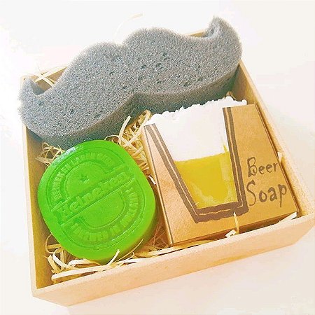 Kit Beer Soap com Sabonete e Esponja Bigode