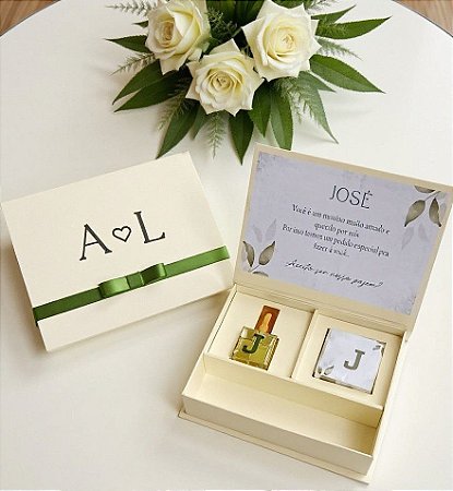 Caixa Pajens Daminha COM Mini Perfume e Sabonete