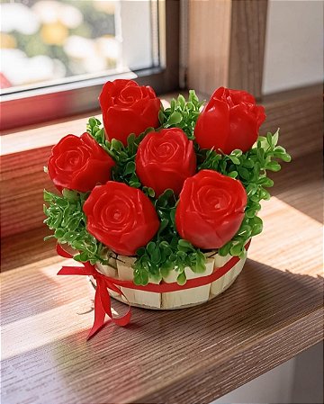 Vaso Rosas De Sabonete