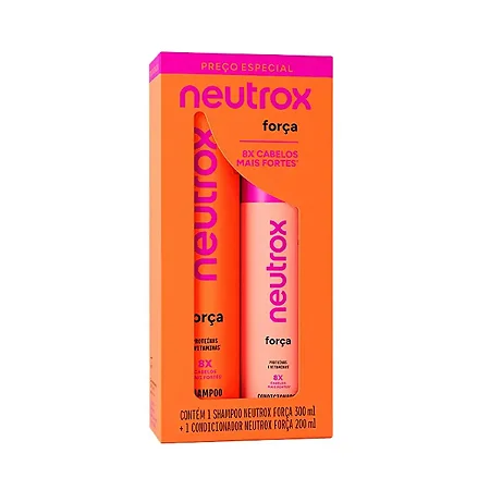 Kit Shampoo e Condicionador Neutrox força cabelo 8x mais forte
