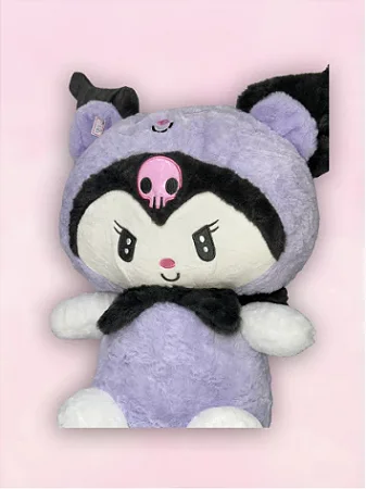 Boneca de Pelúcia Personagem Inspirado Kuromi Roxa 30cm | Presente Kawaii