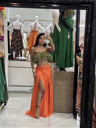 Saia Bruna Laranja