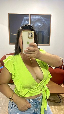 Cropped Babados Verde Lima