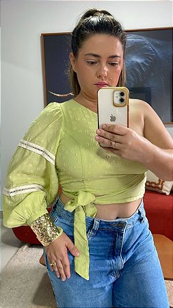 Cropped Nula Manca Verde Lima