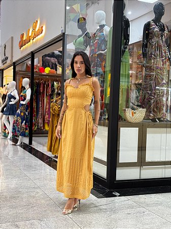 Vestido Ane Laise Mostarda