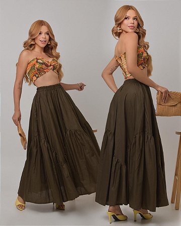 Saia Veneza Verde Musgo