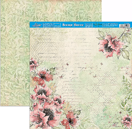 Papel Scrap Decor Dupla Face  SD - 1056- Flores