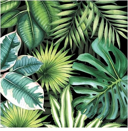 GUARDANAPO DE PAPEL TROPICAL LEAVES BLACK