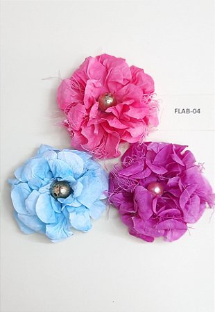 FLOR DE PAPEL - KIT COM 3 FLORES COLORIDAS - REF FLAB 04