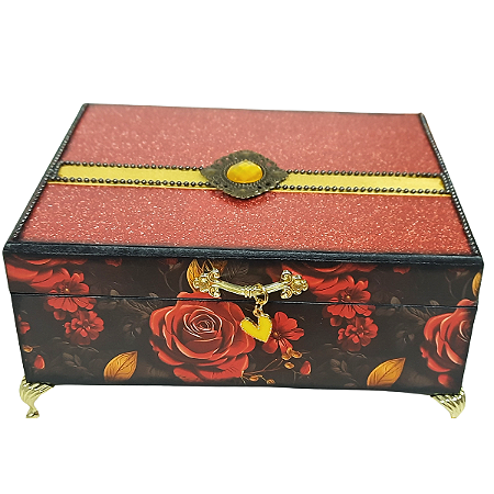 Porta Jóias Rosas Vermelha.