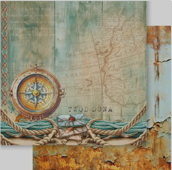 PAPEL SCRAPBOOK - SD-1334 - MAR DOCE LAR