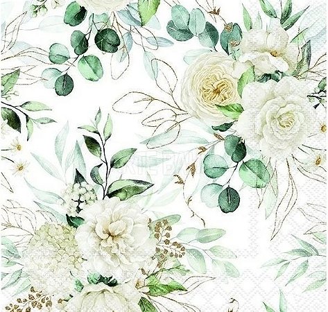 Guardanapo de Papel Eucalyptus and Roses.