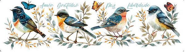 Transfer Têxtil TTB4-042 - Barrado Pássaros - Litoarte.