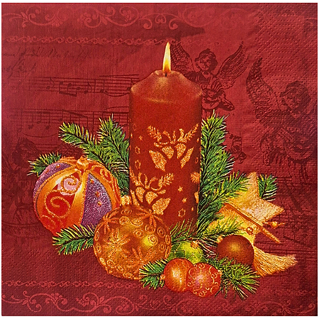 Guardanapo de Papel Red Candle & Baubles Red - G2N-017