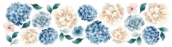 Transfer Têxtil TTB4L-010 - Barra Hortência -Litoarte.