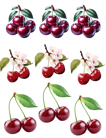 Hidro Transfer - Decalque - Cerejas Grandes