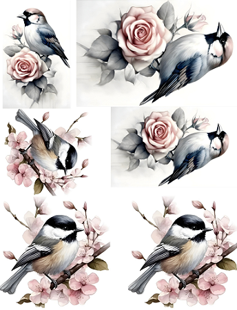 Hidro Transfer - Decalques - Pássaros - @artebrentan