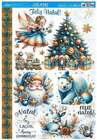 Papel de Seda Mini - PSLMN-006 - Natal