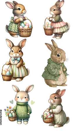 Adesivo Coelhos Vintage -