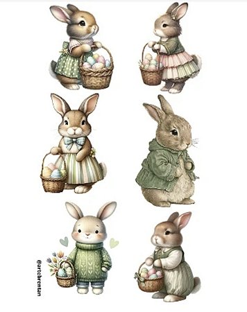 Hidro-transfer-decalque Coelho Vintage