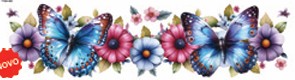 Transfer Têxtil TTB4-095 - Barra Borboletas Azuis