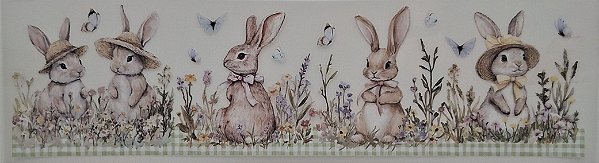 Transfer Têxtil TTB4P-006 - Barra Páscoa Coelinhos.