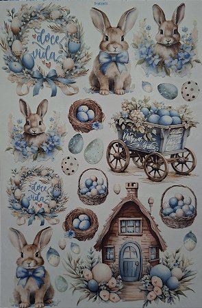 Transfer de Imagem TIBP-004 - Páscoa, Casinho e Guirlanda