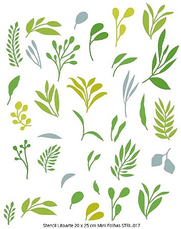 Stencil STRL-017 - Mini Folhas