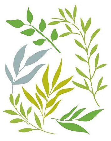 Stencil STRL-018 - Folhas Diversas Maiores