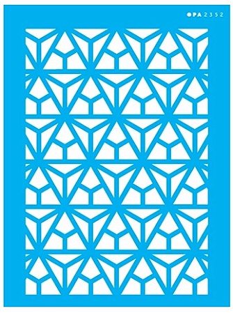 Stencil Estamparia Vitral Triangula - OPA 2352