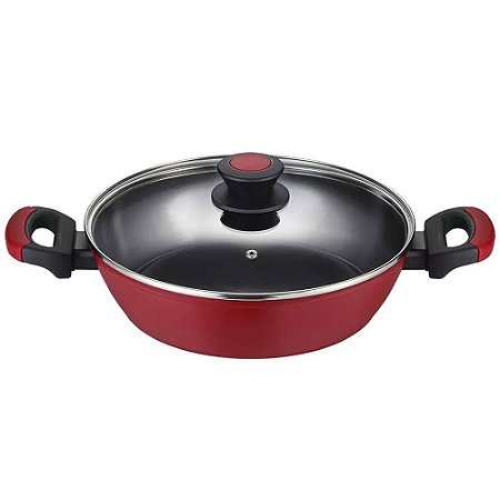 Caçarola Rasa Antiaderente Em Alumínio Forjado 28cm Everyday Oxford - Vermelho
