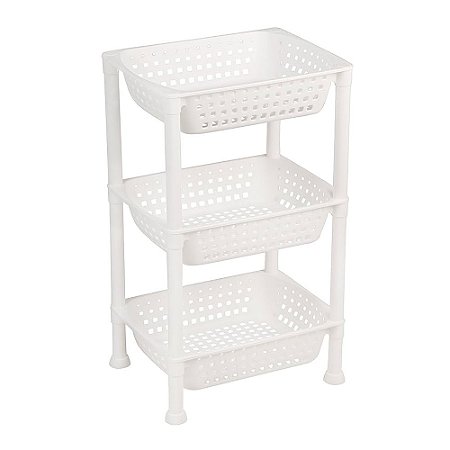 Fruteira Com Três Bandejas Ordene Plástico - Branco