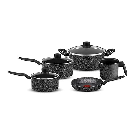 Jogo de Panelas Rochedo Stone Pro 5 peças Efeito Pedra