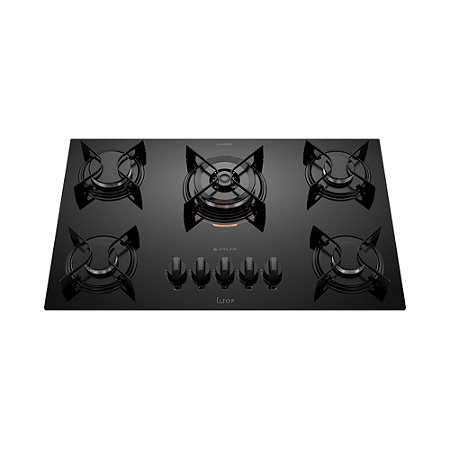 Cooktop Atlas U Top 5 Bocas com Mesa de Vidro Preto Bivolt