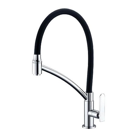 Torneira Lorenzetti 1167 C81 Lorenchef De Mesa Bica Móvel Cromado Preto