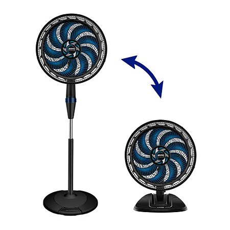 Ventilador 2 em 1 Arno X-Treme 9 VE9M 40cm 220V Preto e Azul