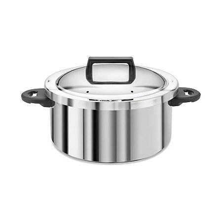 Caçarola Ramos Meia Pressão em Alumínio Polido 4L