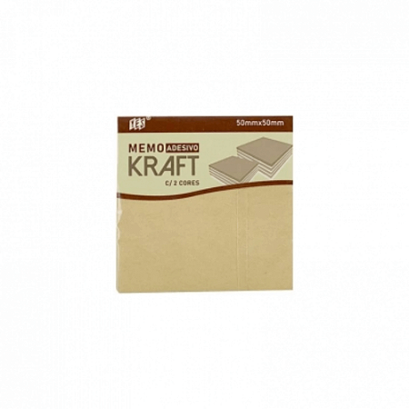Bloco Adesivo Removível 50x50mm Kraft E Branco Yes